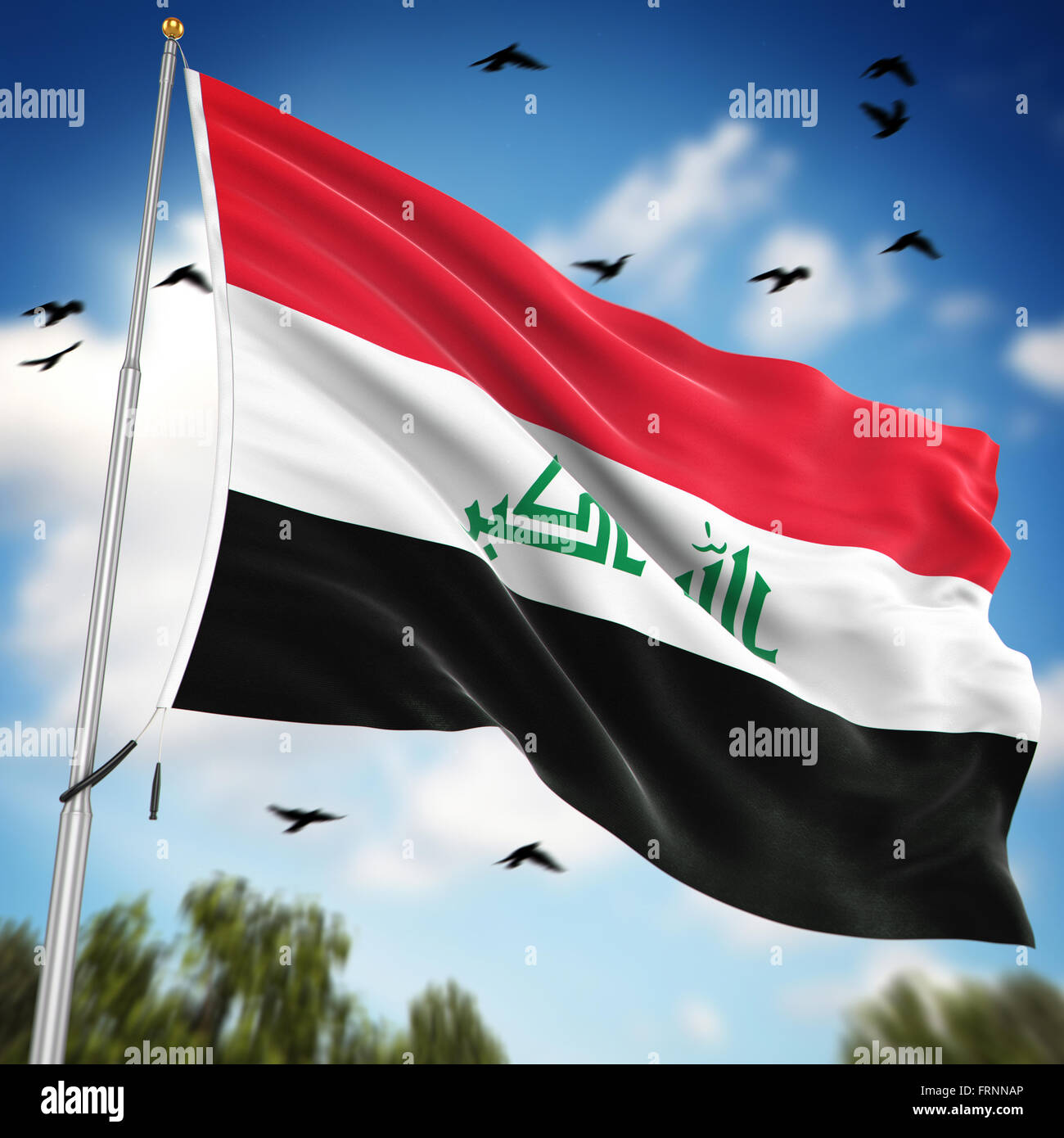 Flagge des Irak, ist dies ein Computer generierten und 3d gerenderten Bild. Stockfoto