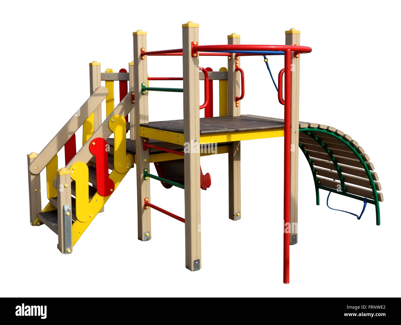 Kinder leere Massenproduktion isoliert keine Namen-Spielplatz. Stockfoto