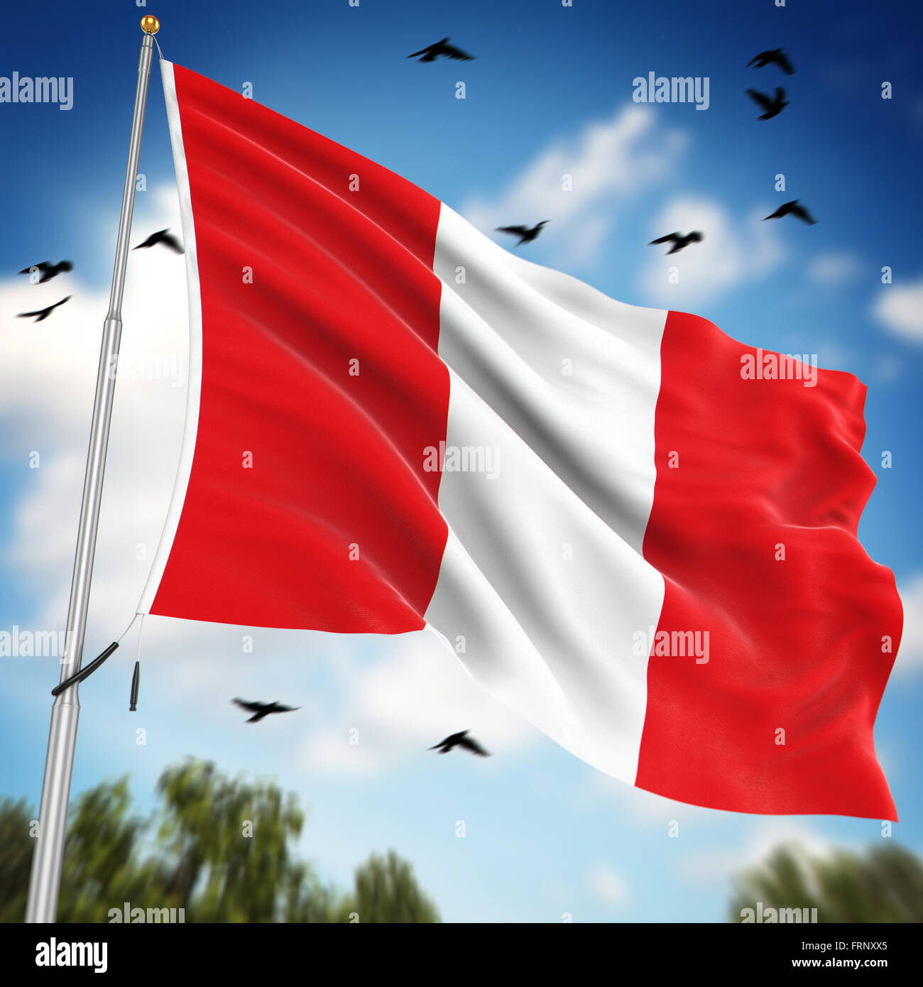 Flagge von Peru, ist dies ein Computer generierten und 3d gerenderten Bild. Stockfoto