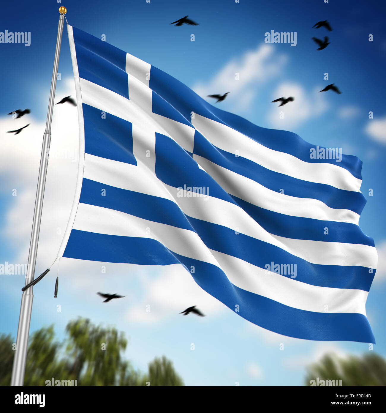 Flagge von Griechenland, ist dies ein Computer generierten und 3d gerenderten Bild. Stockfoto