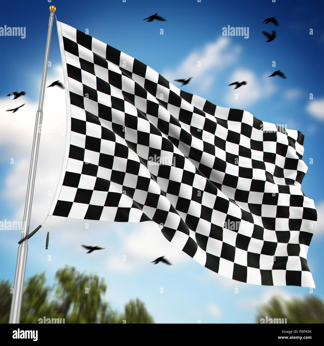 Zielflagge, dies ist ein Computer generiert und 3d gerenderten Bild. Stockfoto