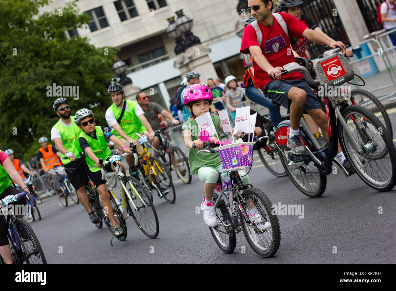 RideLondon Radsport-Event - London 2015 Radfahrer am "RideLondon 2015"; Radsport Festival mit öffentlichen Freeclyling. Stockfoto