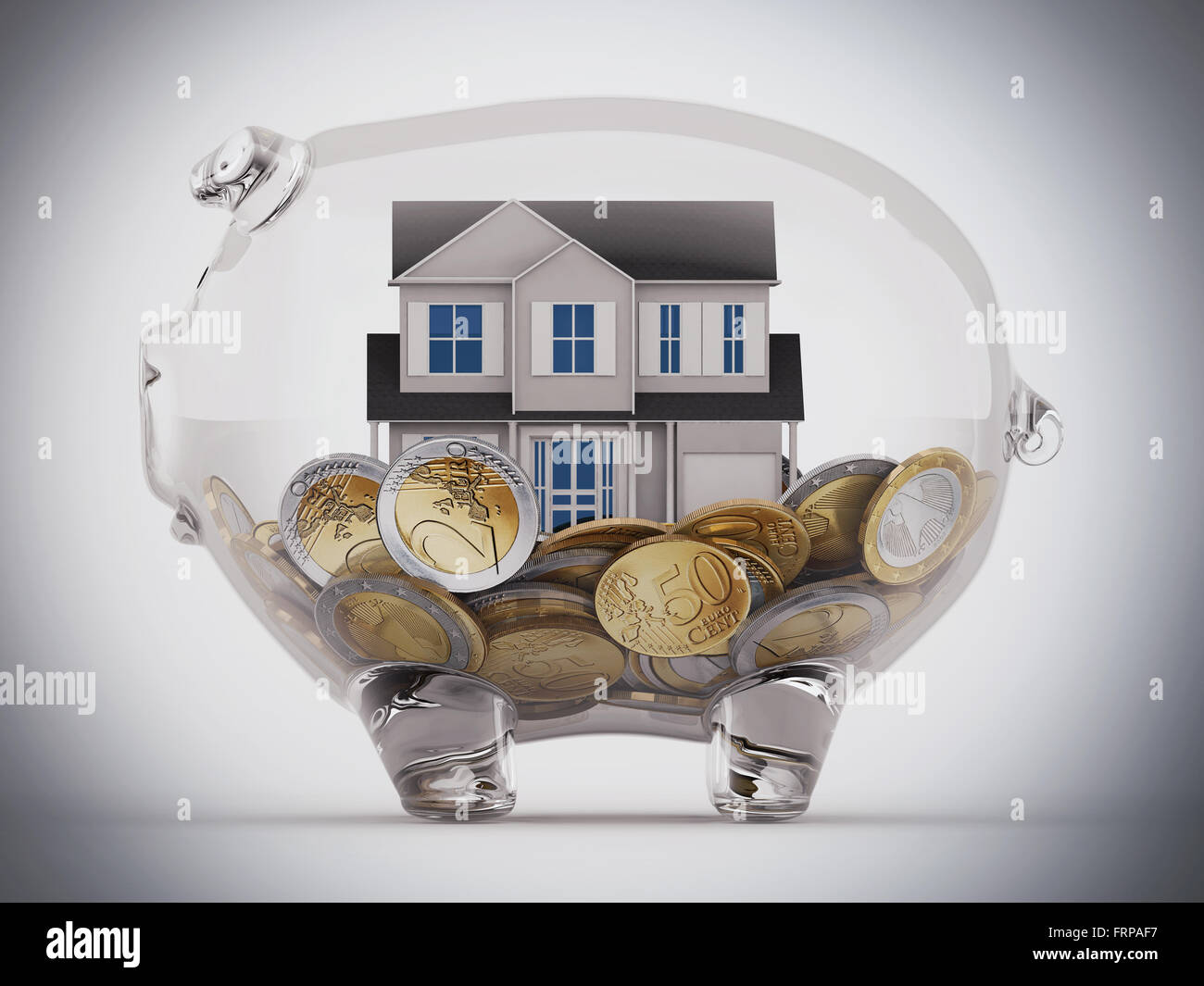 Kaufen Sie Haus mit den Einsparungen Stockfoto