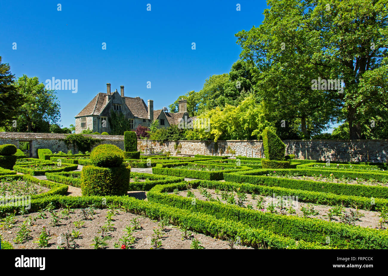 Garten von Avebury Manor, Wiltshire, UK Stockfoto