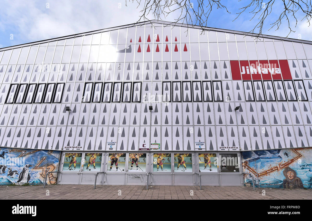 Jihlava, Tschechische Republik. 23. März 2016. Horacky Zimni Stadion ist eine sportliche Reithalle in Jihlava, Tschechische Republik, 23. März 2016. © Lubos Pavlicek/CTK Foto/Alamy Live-Nachrichten Stockfoto