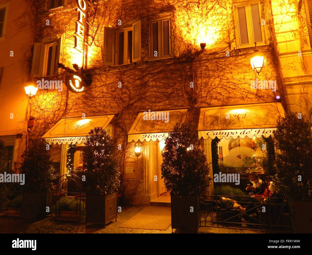 Boutique Hotel Campo de Fiori in Rom ist eine schöne, romantische Lage im Herzen des historischen Zentrums. Stockfoto