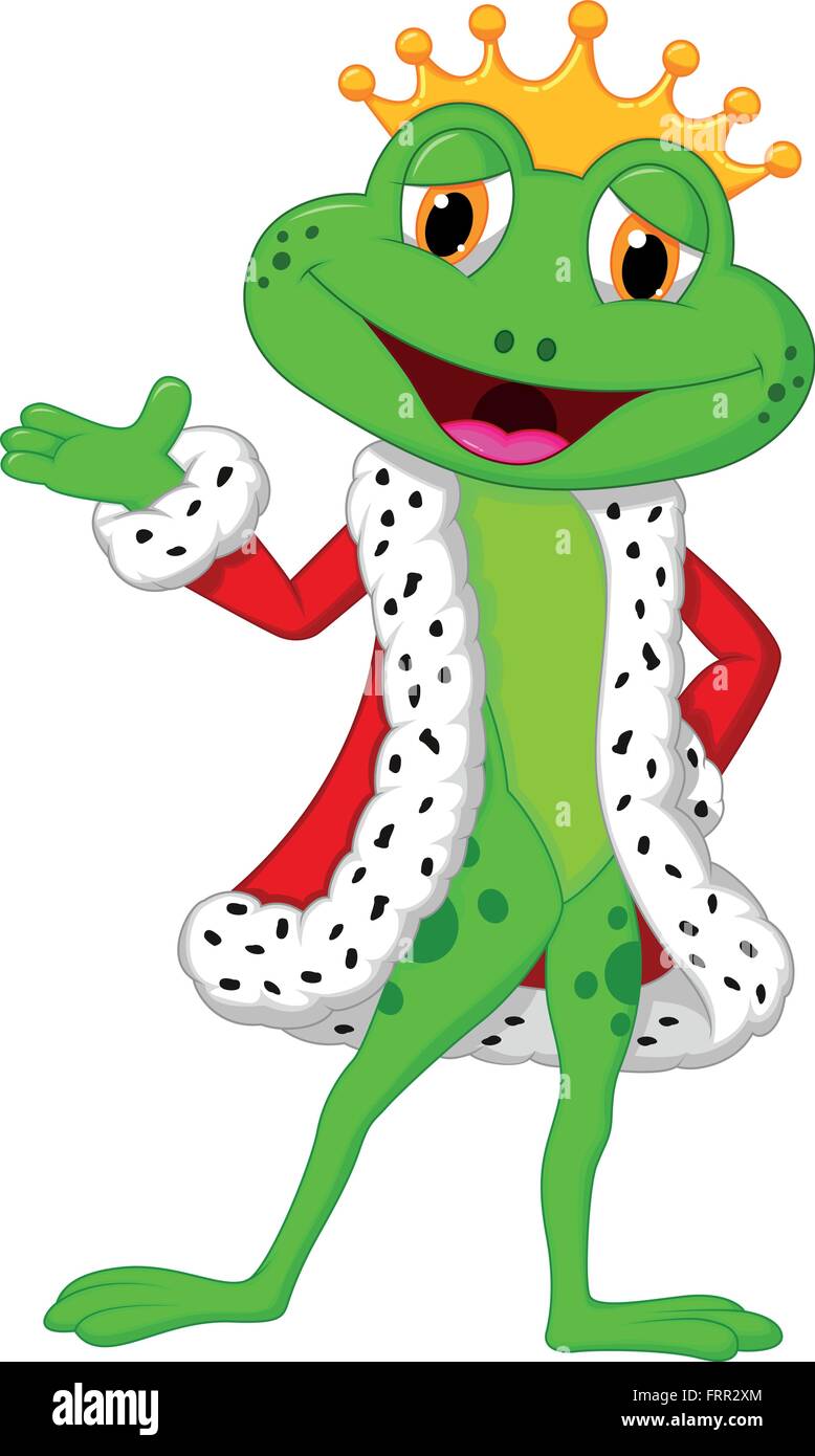 Gerne Froschkönig Cartoon präsentiert Stock-Vektorgrafik - Alamy