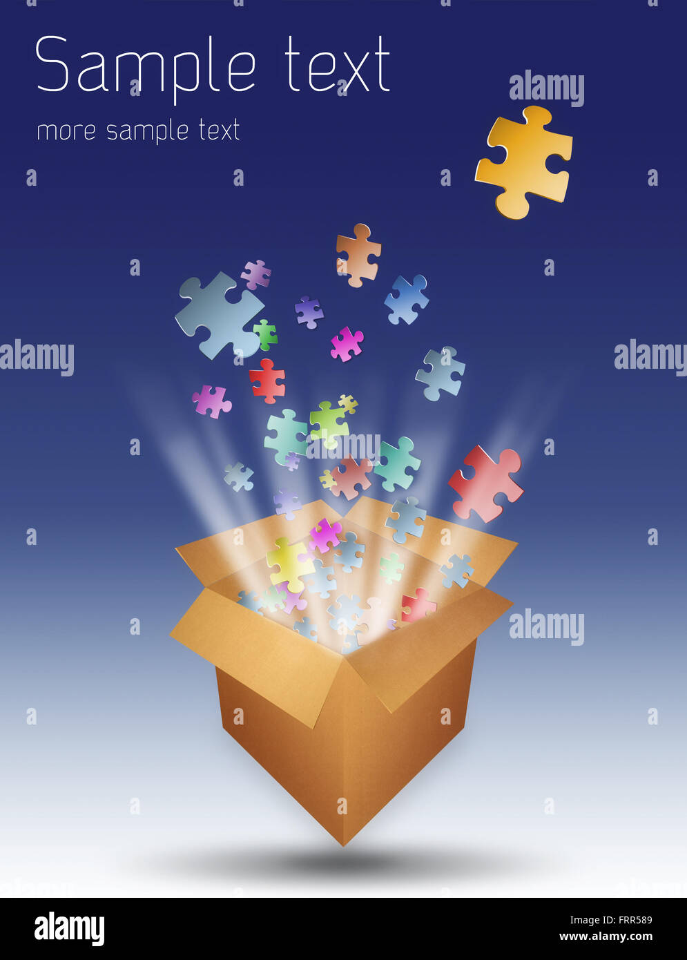 Business-Puzzle-Lösung in einer Box-Geschäft-illustration Stockfoto