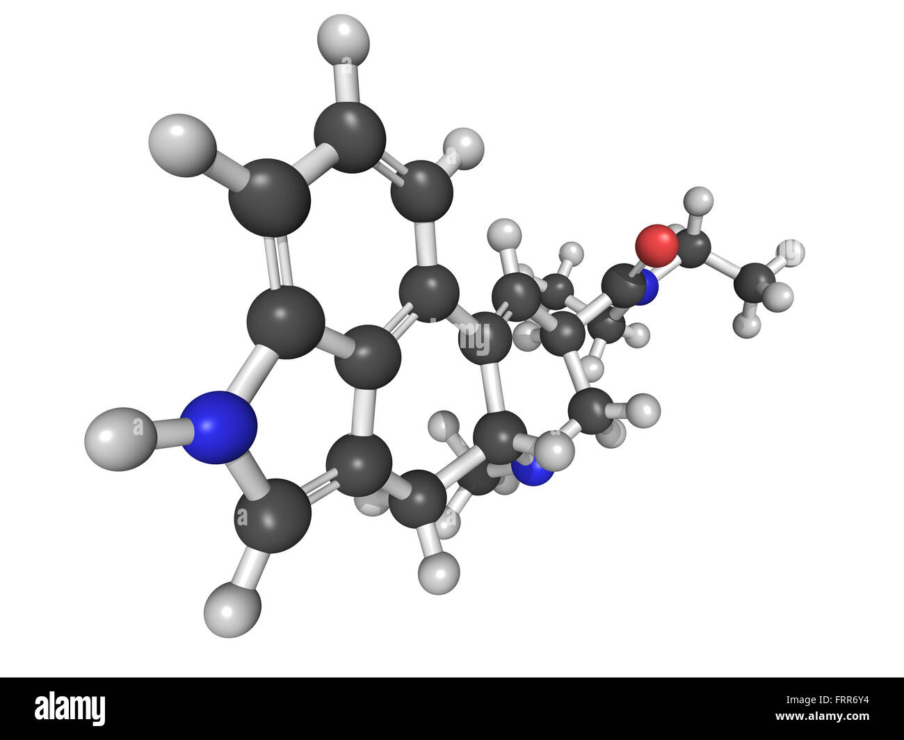 Molekulares Modell des halluzinogene Droge Lysergic Acid Diethylamide (LSD) Stockfoto