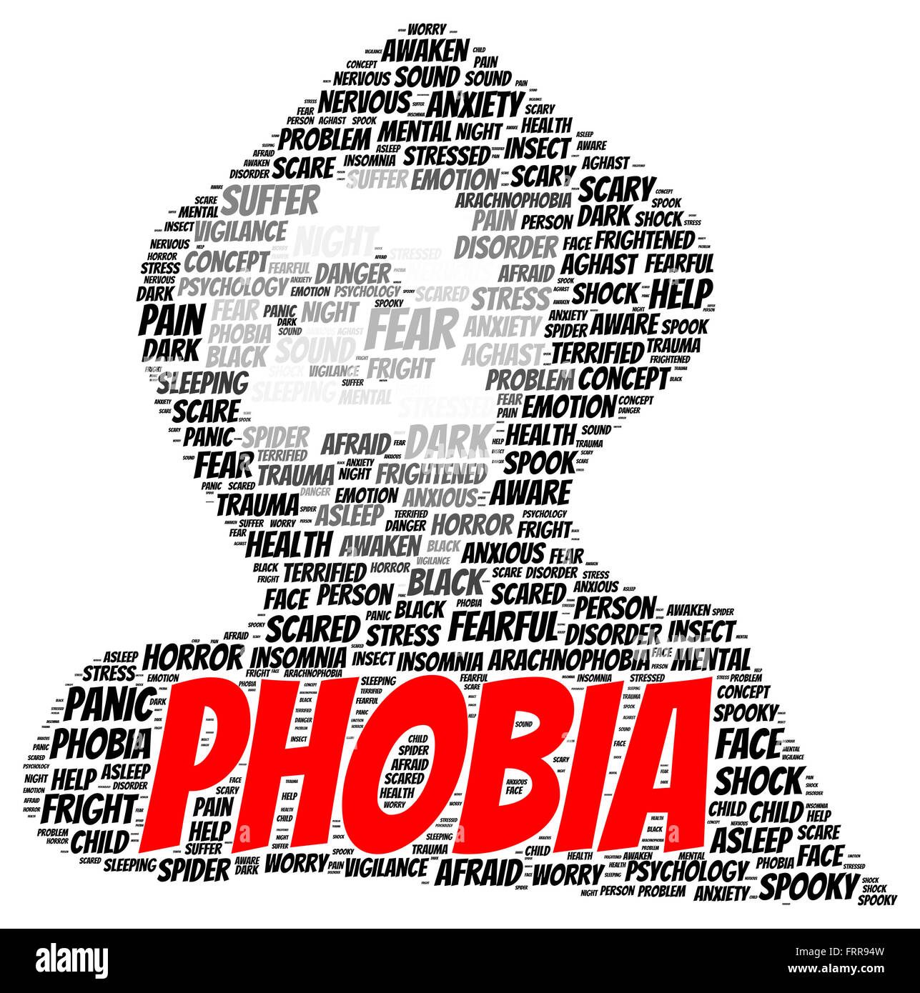 Phobie-Wort-Wolke-Shape-Konzept Stockfoto