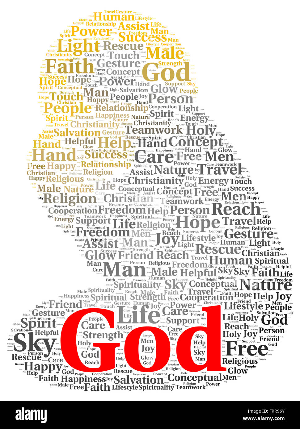 Gottes Wort-Wolke-Shape-Konzept Stockfoto