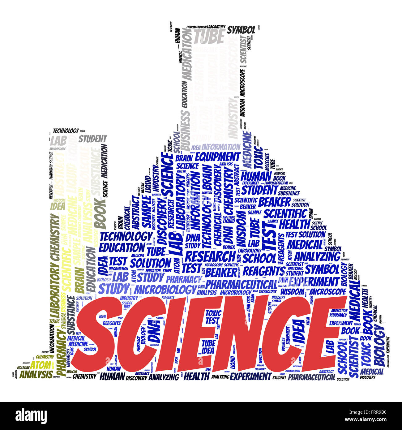 Wissenschaft-Wort-Wolke-Shape-Konzept Stockfoto