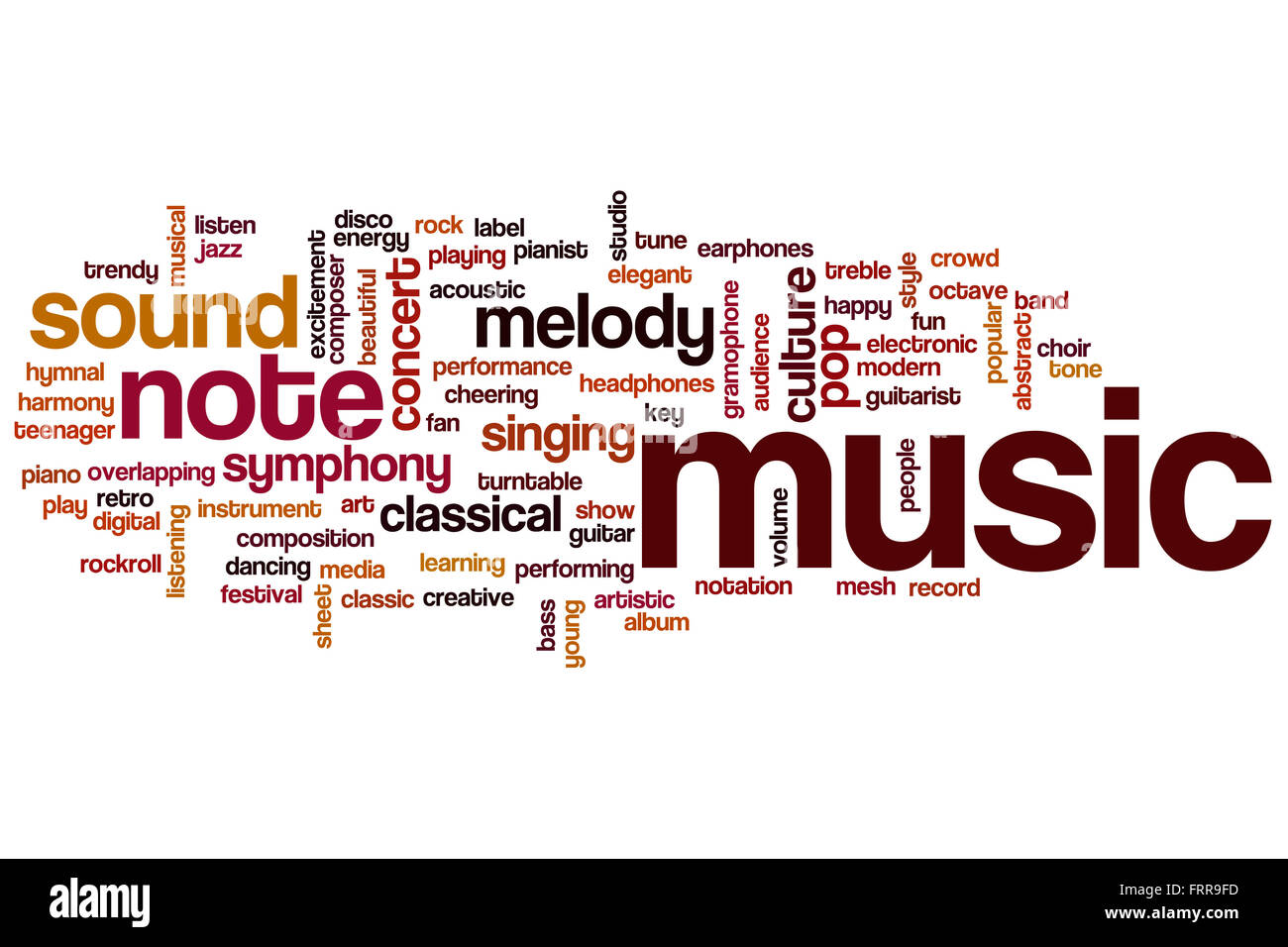 Pop music word cloud concept Fotos und Bildmaterial in hoher