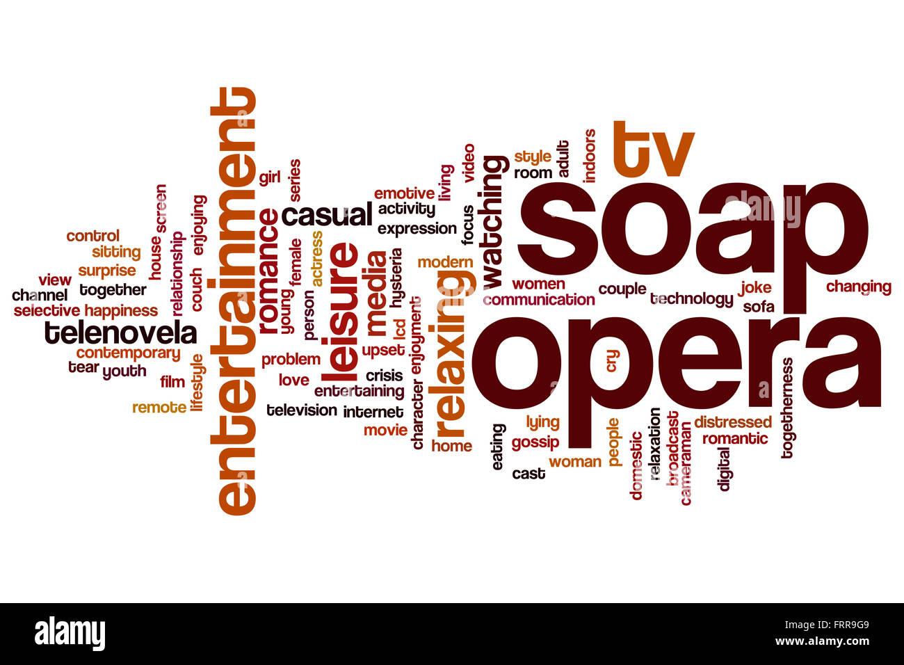 Soap-Opera-Wort-Cloud-Konzept Stockfoto