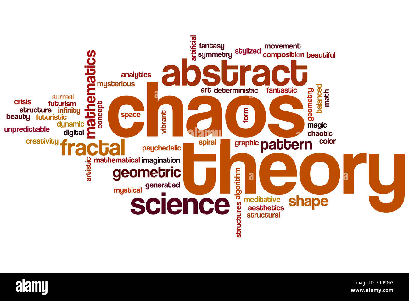 Chaos-Theorie-Wort-Cloud-Konzept Stockfoto