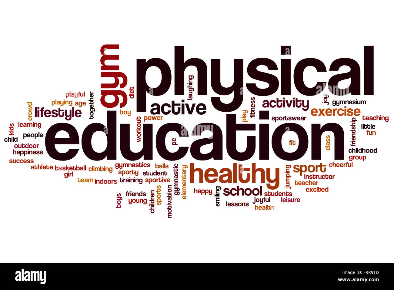 Physical Education Word Cloud-Konzept Stockfoto