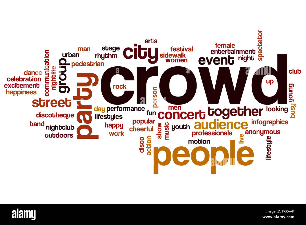 Masse-Wort-Cloud-Konzept Stockfoto