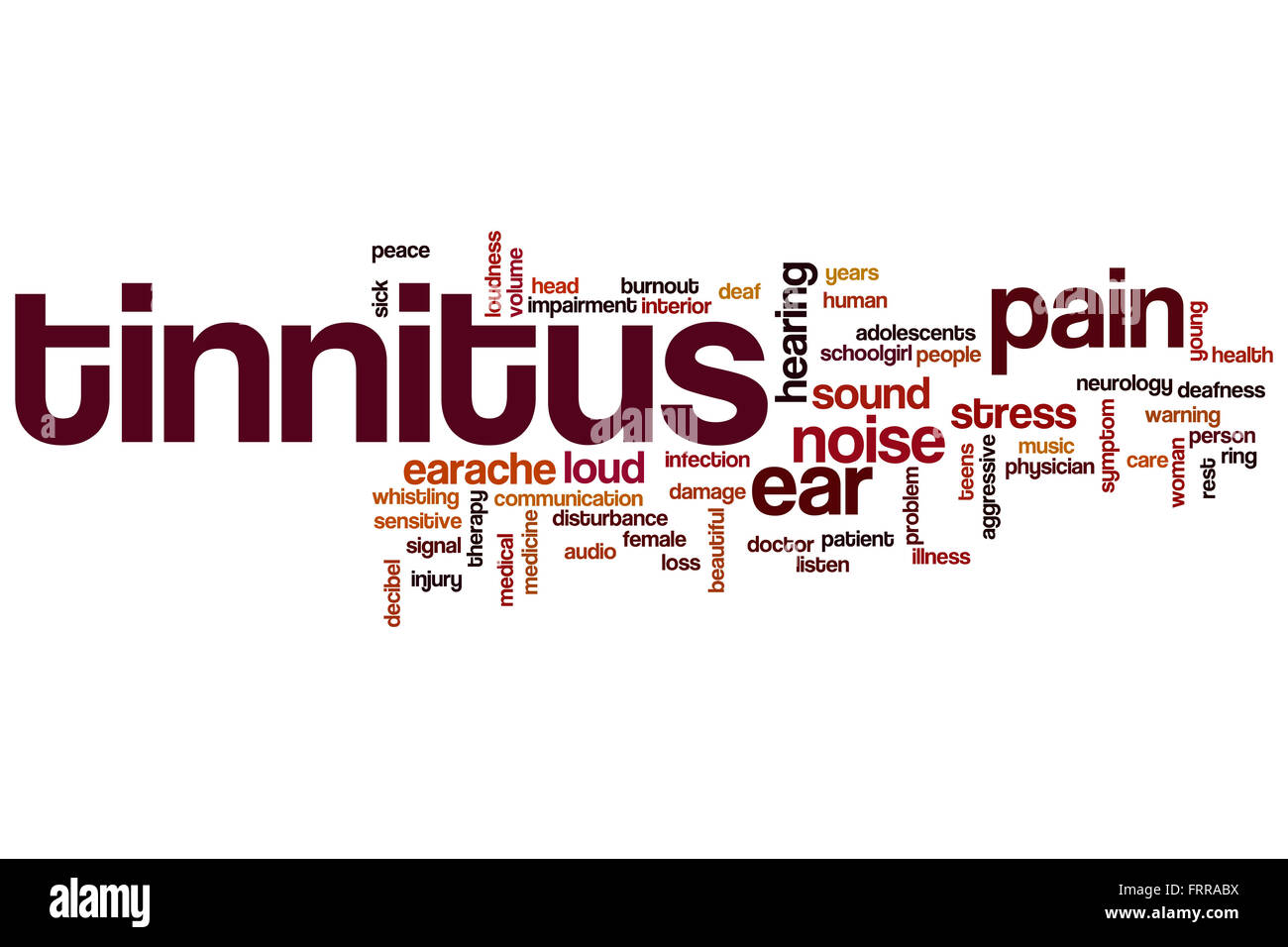 Tinnitus-Wort-Cloud-Konzept Stockfoto