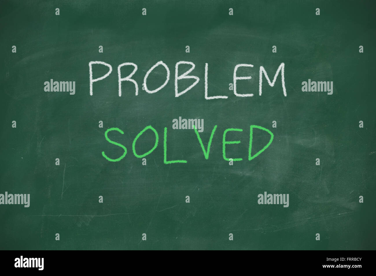 Problem gelöst, handschriftliche auf Schultafel Stockfoto