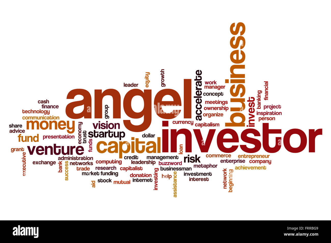 Angel Investor Konzept Word Cloud-Hintergrund Stockfoto