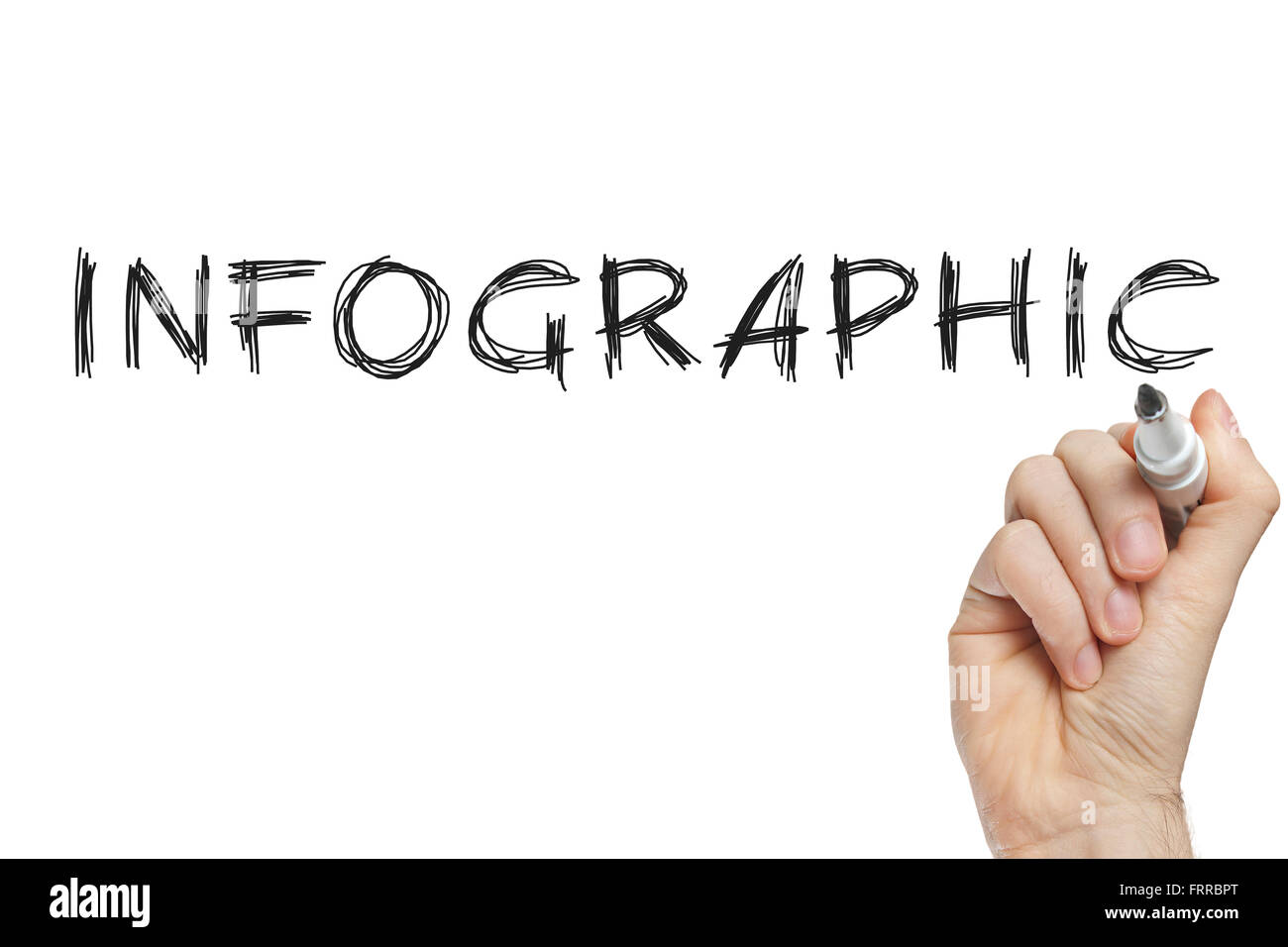 Handschrift Infografik auf eine weiße Tafel Stockfoto