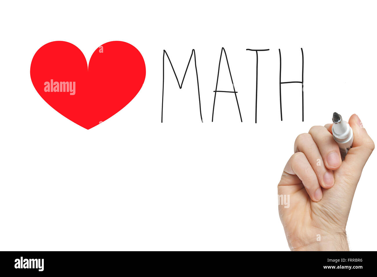Handschrift Herz Mathematik auf eine weiße Tafel Stockfoto