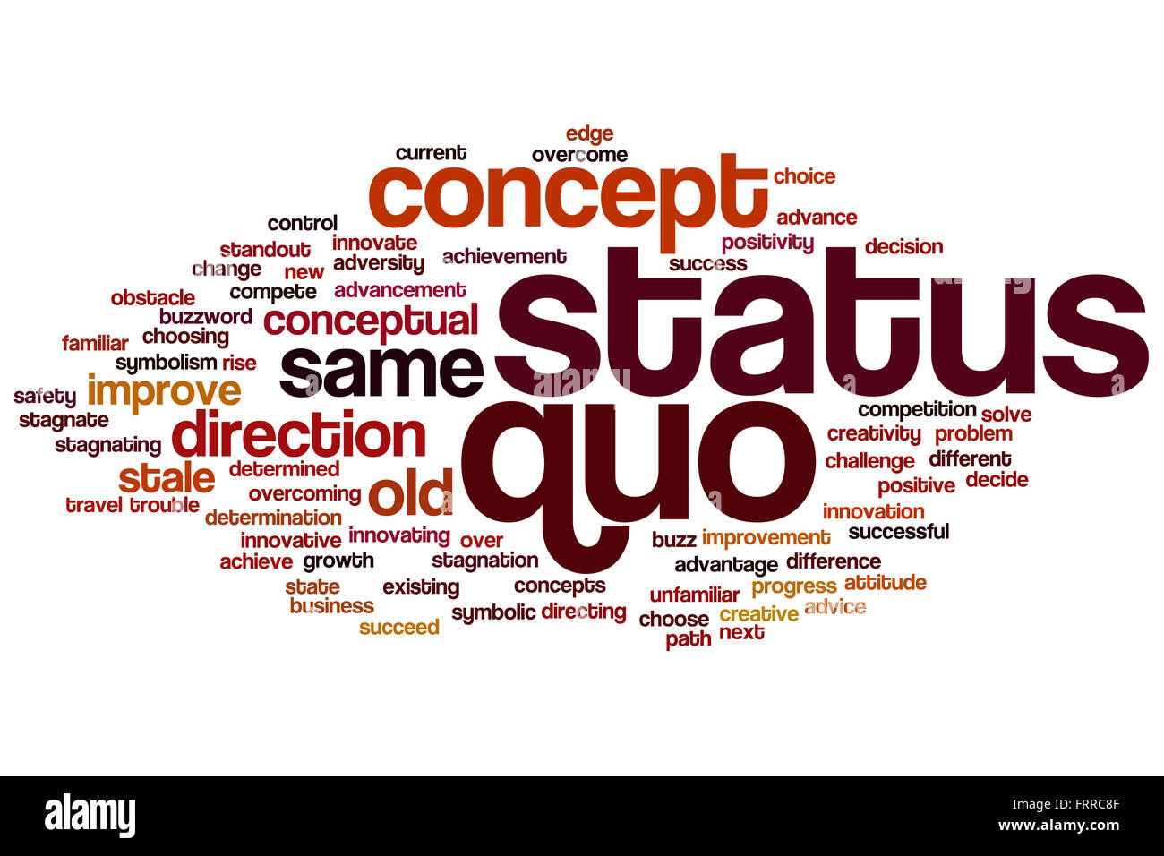 Status Quo Konzept Word Cloud-Hintergrund Stockfoto