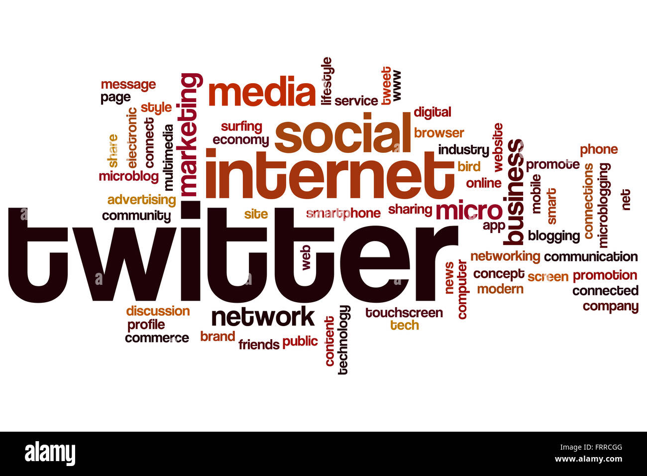 Twitter-Konzept Word Cloud-Hintergrund Stockfoto