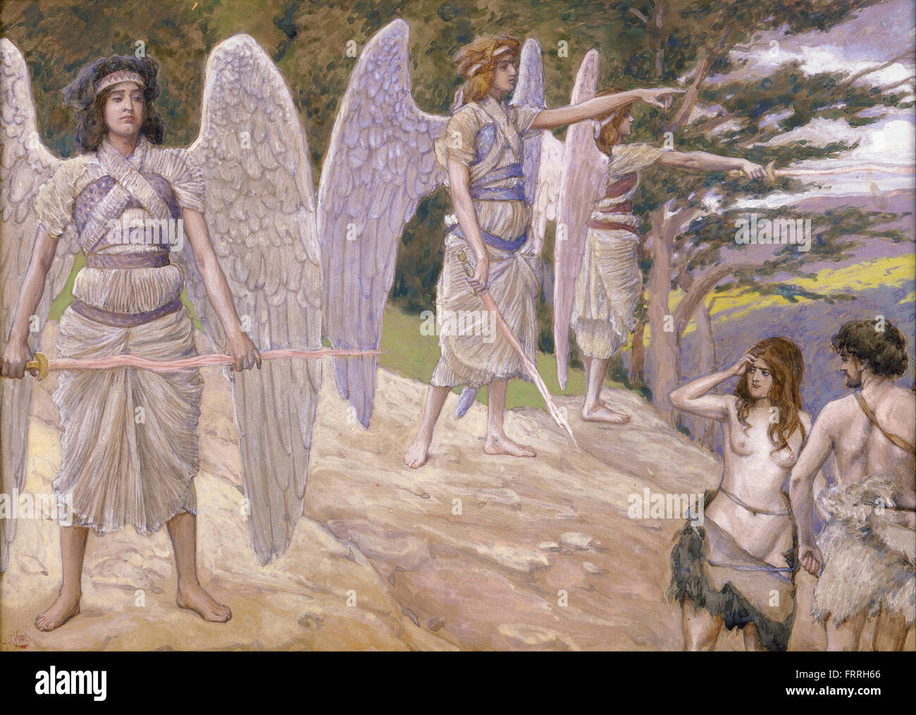 James Jacques Joseph-Tissot - Adam und Eva aus dem Paradies vertrieben Stockfoto