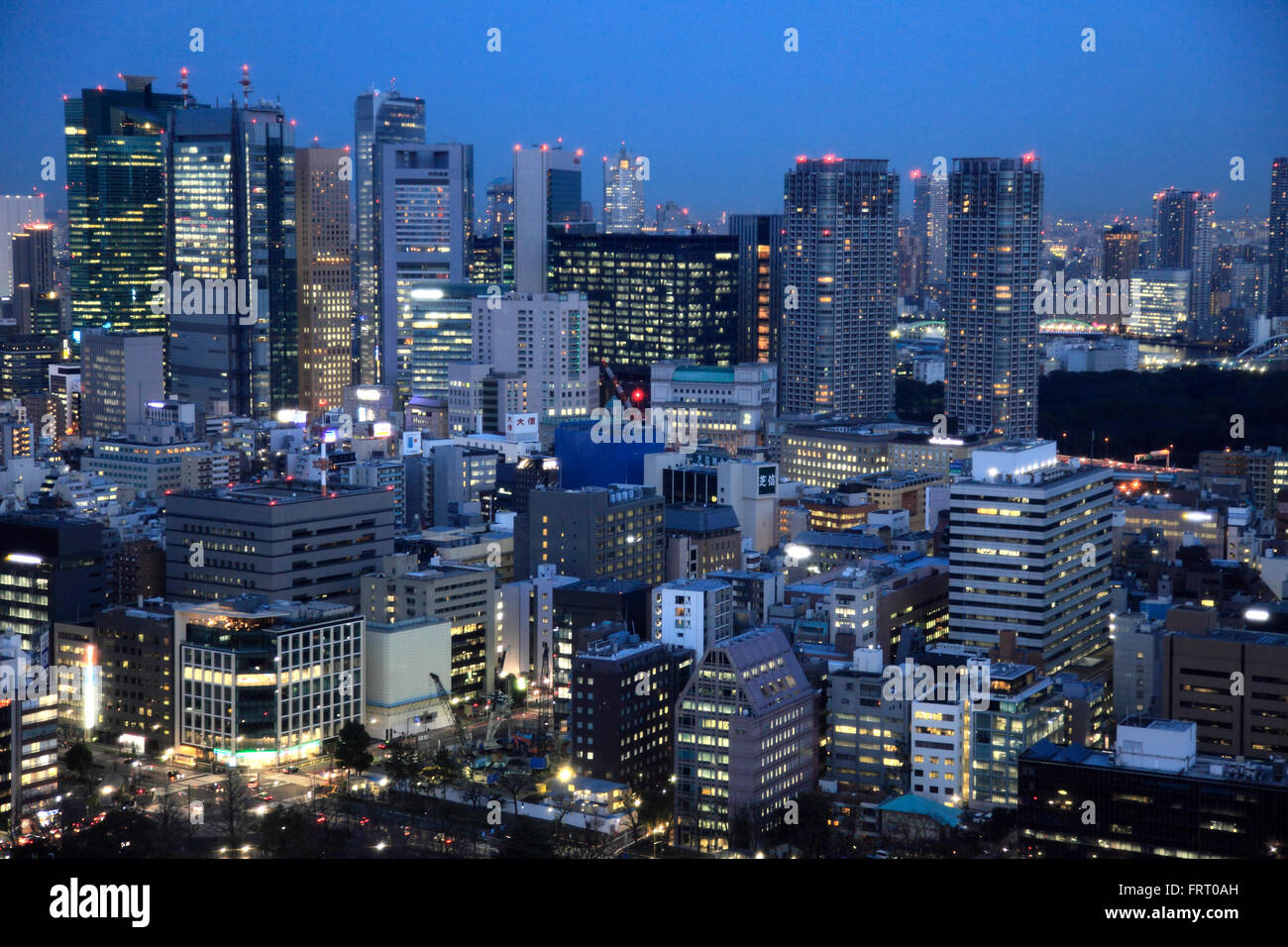 Japan, Tokyo Shiodome, Skyline, Hochhäuser, Stockfoto