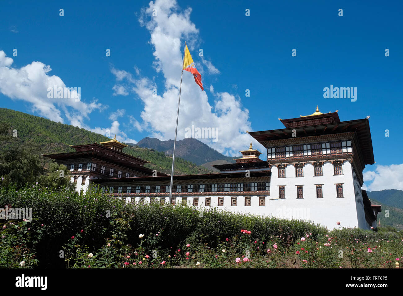 Tashichho Dzong, Thimphu, Bhutan. Stockfoto