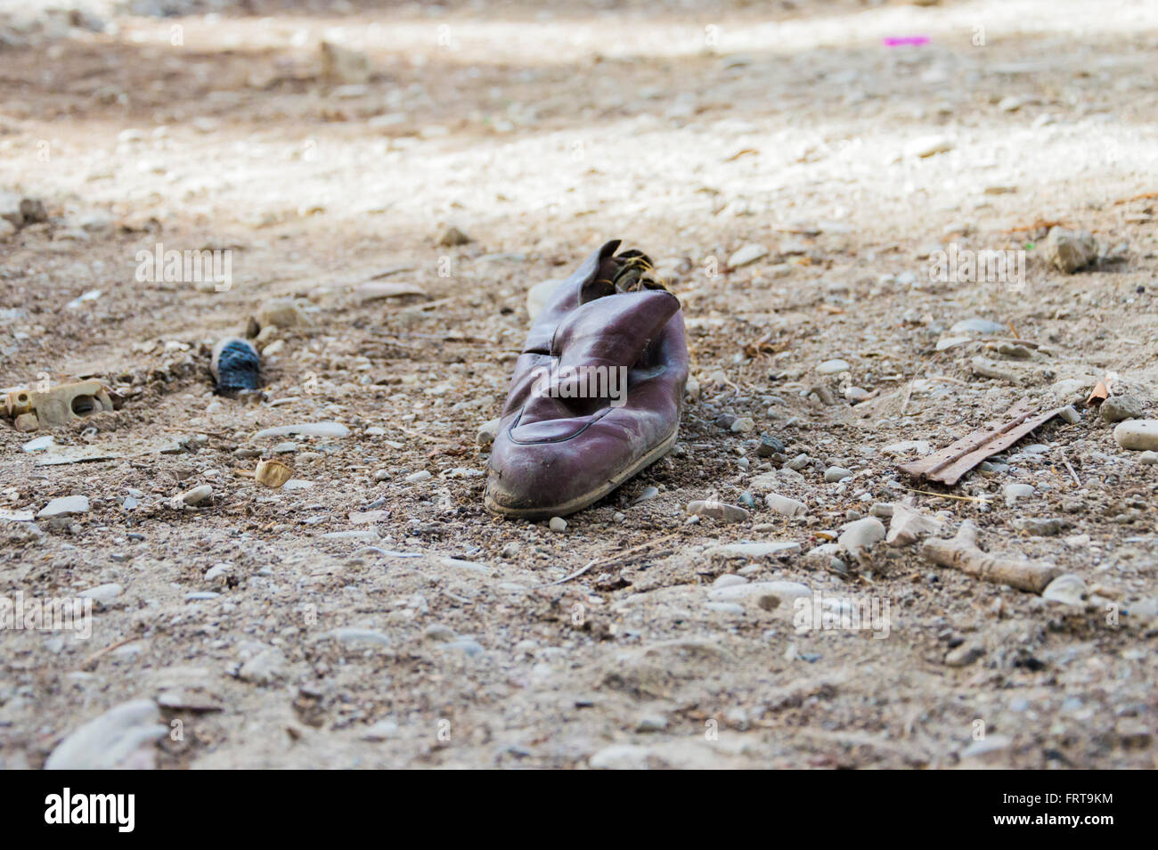 Verlassene Heel Schuh Stockfoto