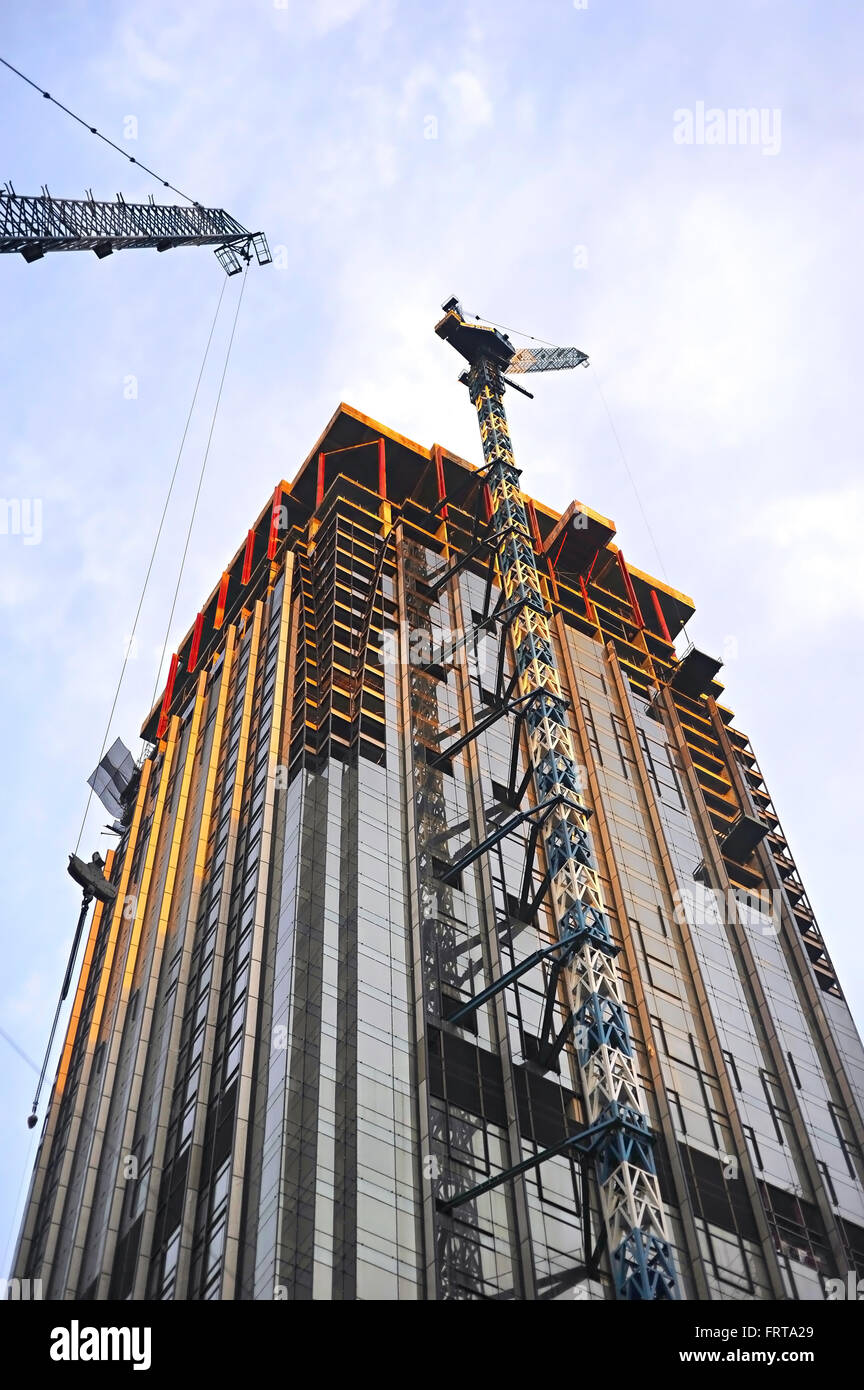 Baustelle des modernen Wolkenkratzern in Kuala Lumpur Stockfoto