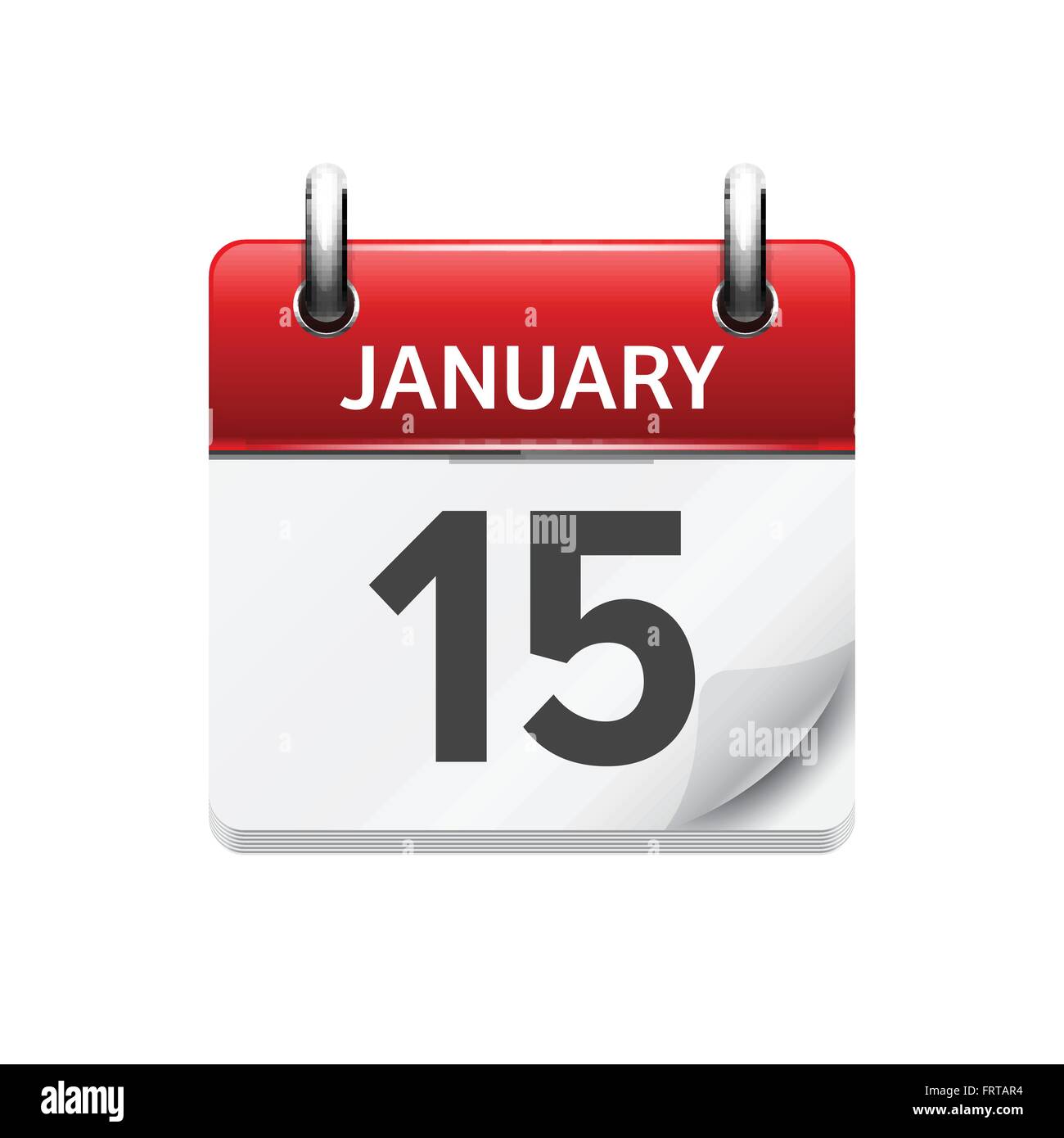 15 Januar. Vektor-flach täglich Kalendersymbol. Datum und Uhrzeit, Tag, Monat. Urlaub. Stock Vektor