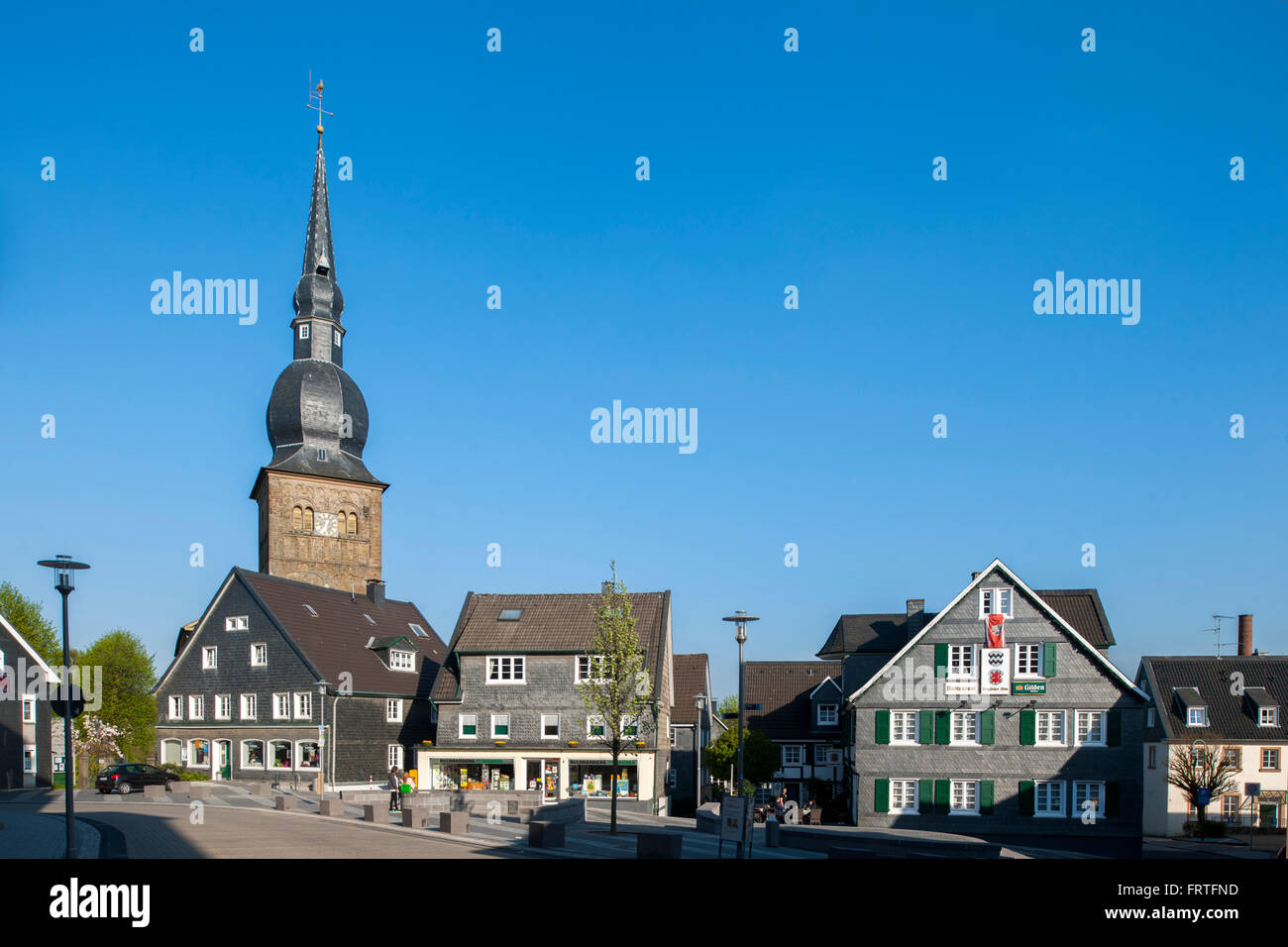 Deutschland, Rheinisch Bergischen Kreis, Wermelskirchen, Markt Mit Evangelischer Stadtkirche Stockfoto