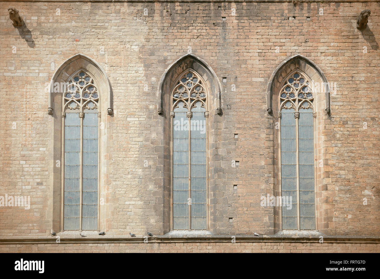 Kirchenfenster der "Catedral del Mar" in Barcelona, Spanien Stockfoto