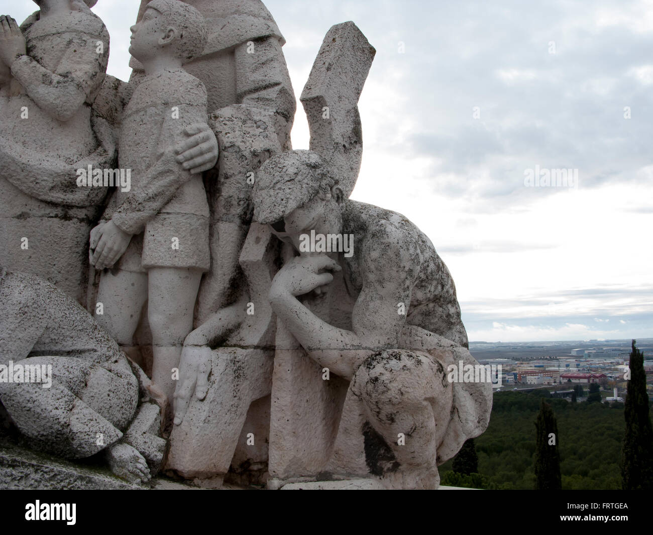 Cerro de Los Angeles in Getafe, Madrid. Denkmal von König Alfonso XIII eingeweiht Stockfoto