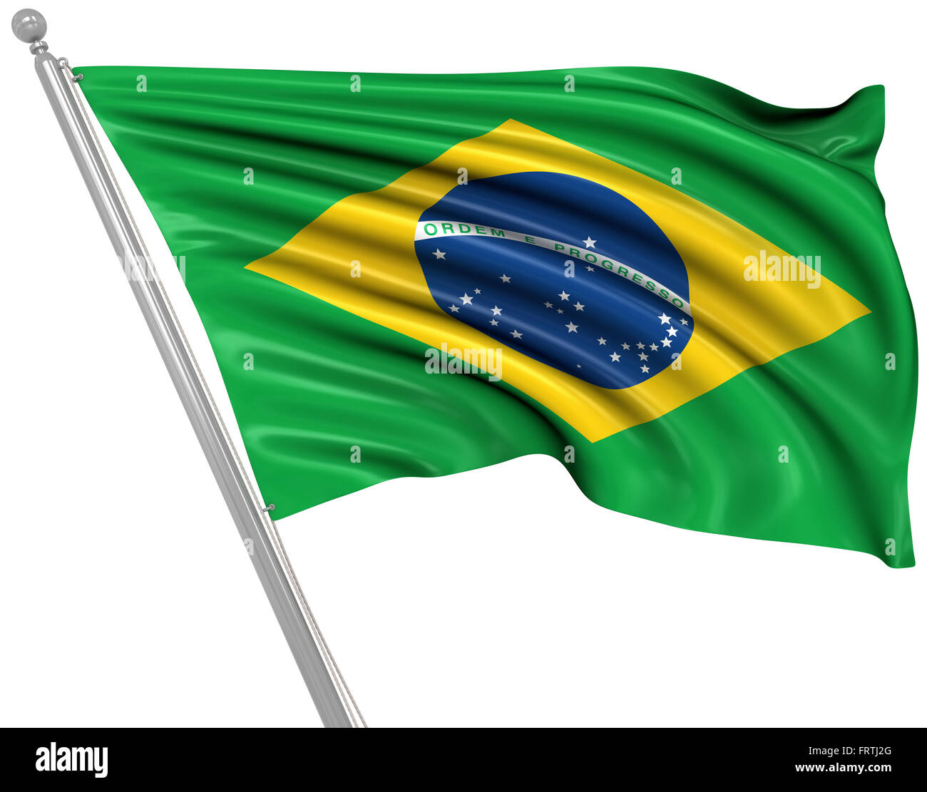 Flagge von Brasilien, ist dies ein Computer generierten und 3d gerenderten Bild. Stockfoto