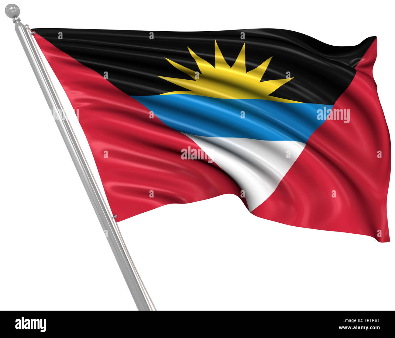 Flagge von Antigua und Barbuda, ist dies ein Computer generierten und 3d gerenderten Bild. Stockfoto