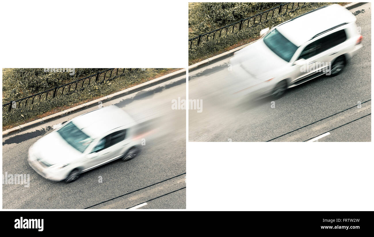 kleine Klasse und SUV-collage Stockfoto