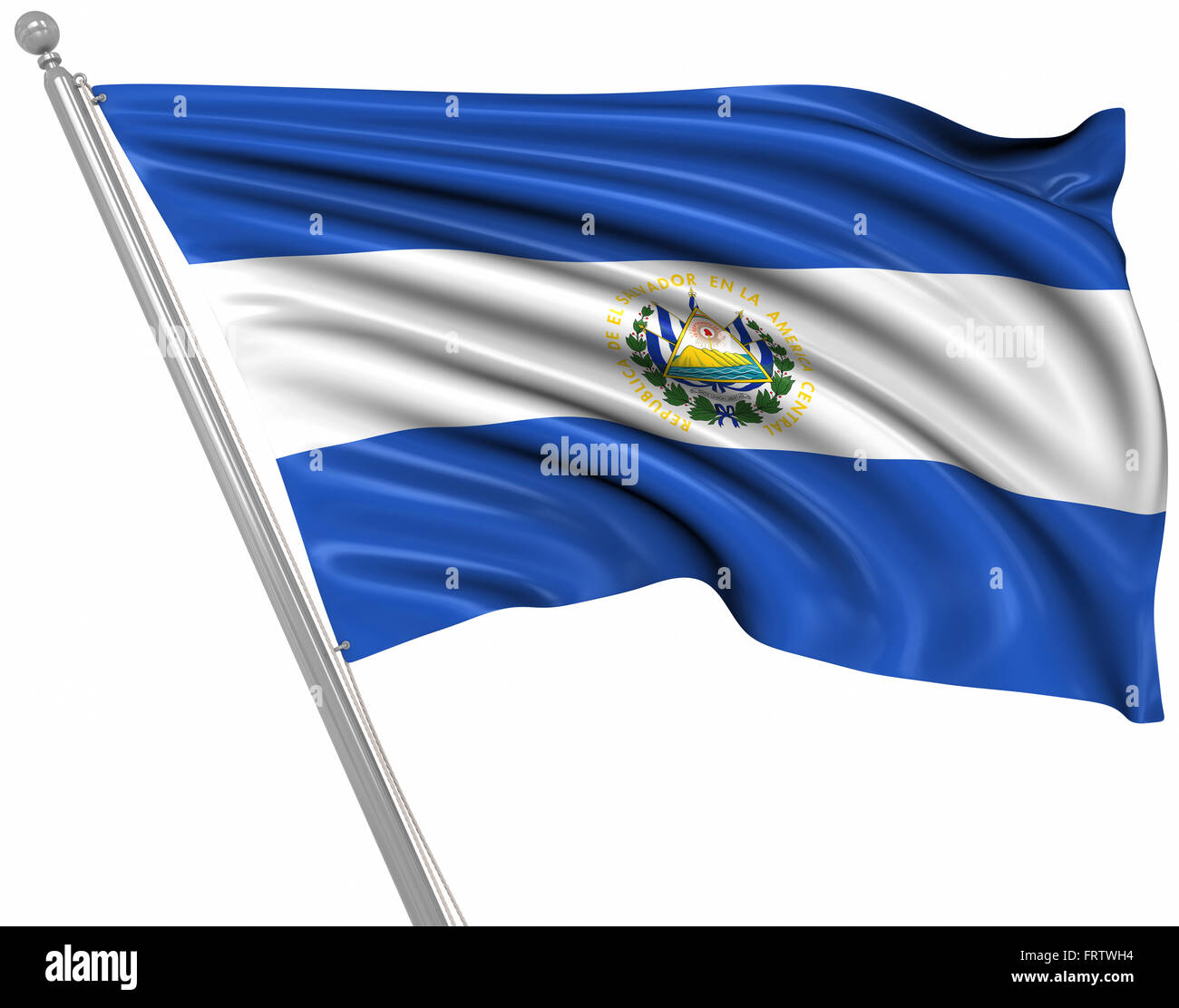 Flagge von El Salvador, ist dies ein Computer generierten und 3d gerenderten Bild. Stockfoto