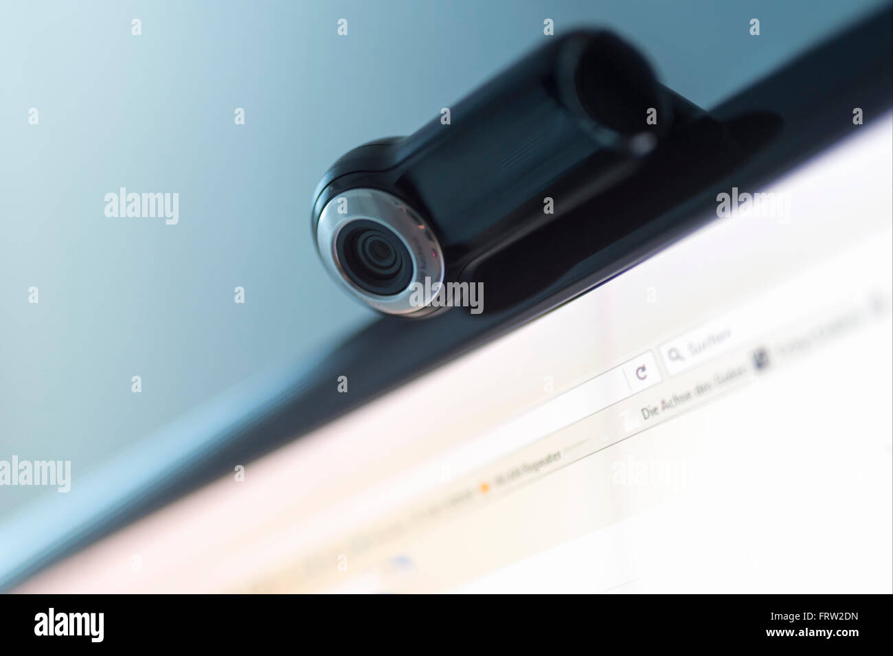 Webcam am Computer-monitor Stockfoto