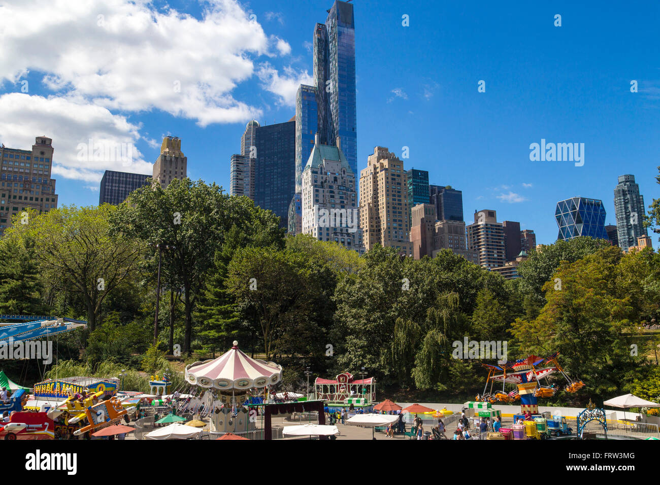 Central Park und Manhattan Skyline von New York City, USA Stockfoto