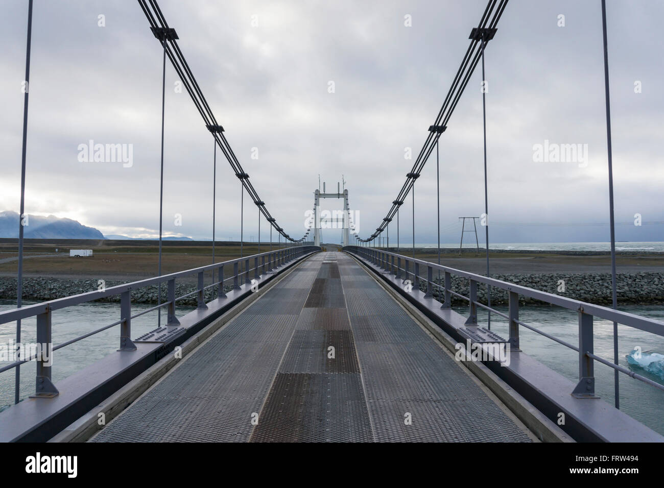 Island, Brücke am Jökulsárlón Stockfoto