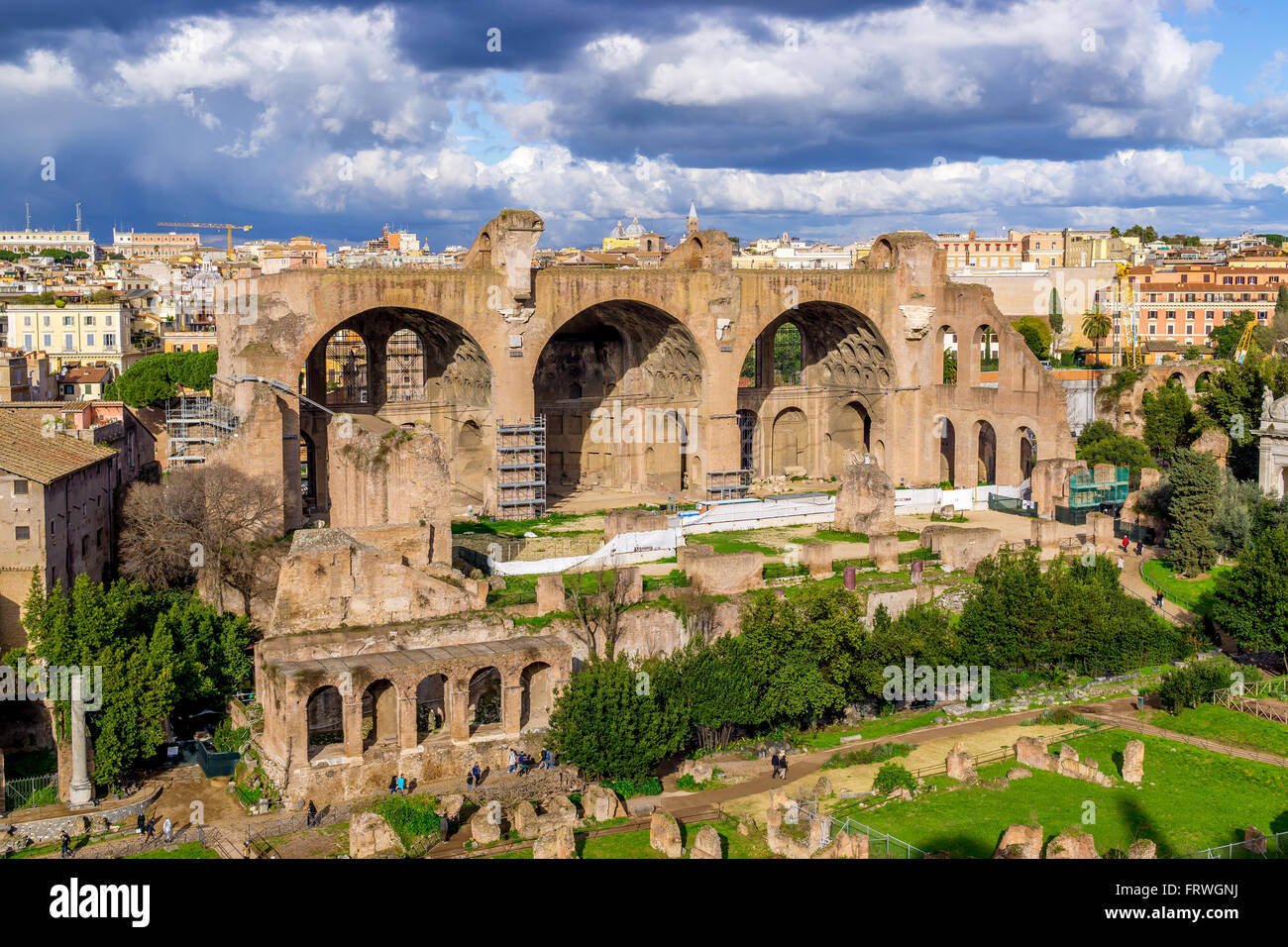 Basilika des Maxentius und Konstantin, auf dem Forum Romanum, Rom, Italien Stockfoto