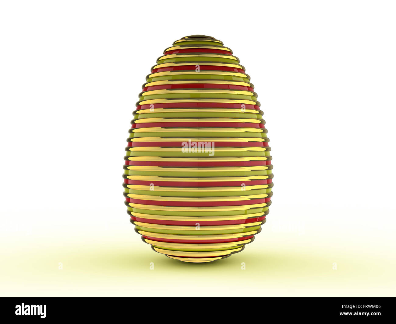 Easter Egg Gold gestreift bunt. Stockfoto