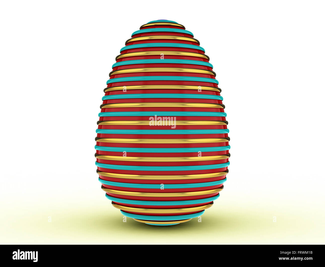Easter Egg Gold gestreift bunt. Stockfoto