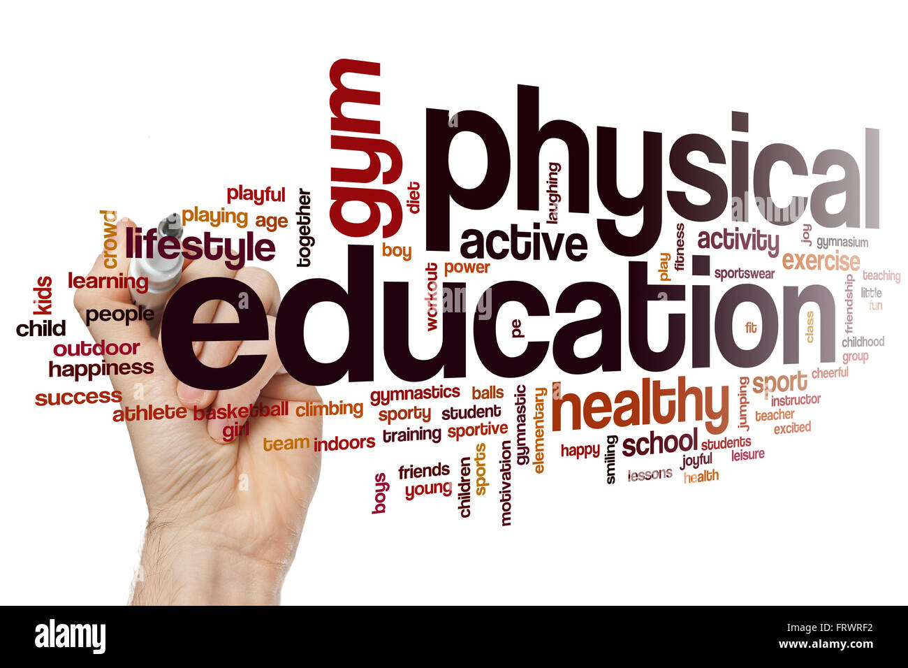 Physical Education Word Cloud-Konzept Stockfoto