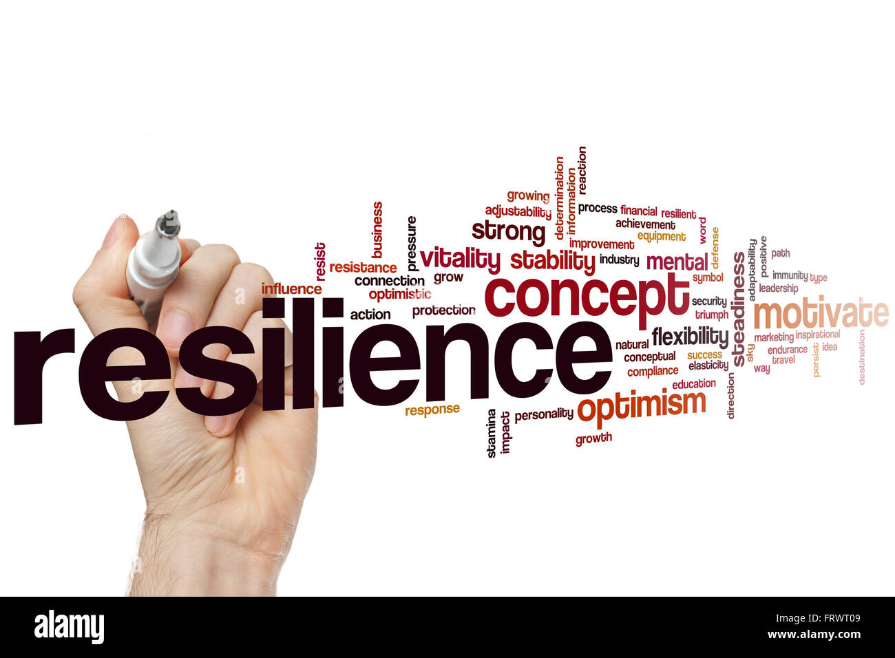 Resilienz-Wort-Cloud-Konzept Stockfoto