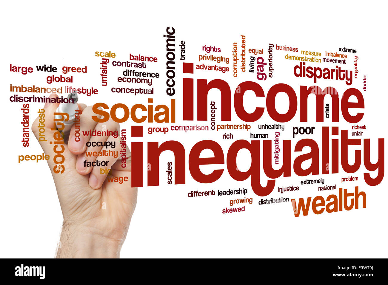 Einkommen-Ungleichheit-Wort-Cloud-Konzept Stockfoto